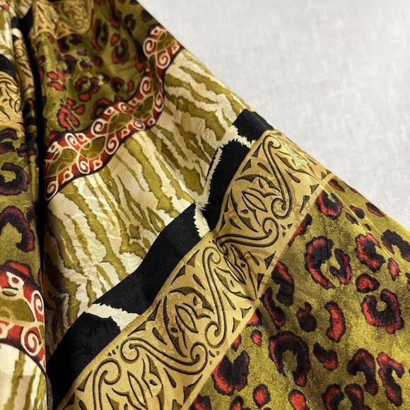 Corey B 100% Silk Animal Mixed Print Blouse Womens 1x‎ Plus Size Safari Office - Picture 5 of 12